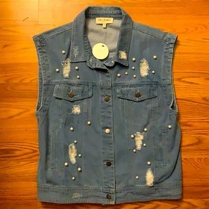 Distressed Jean Vest